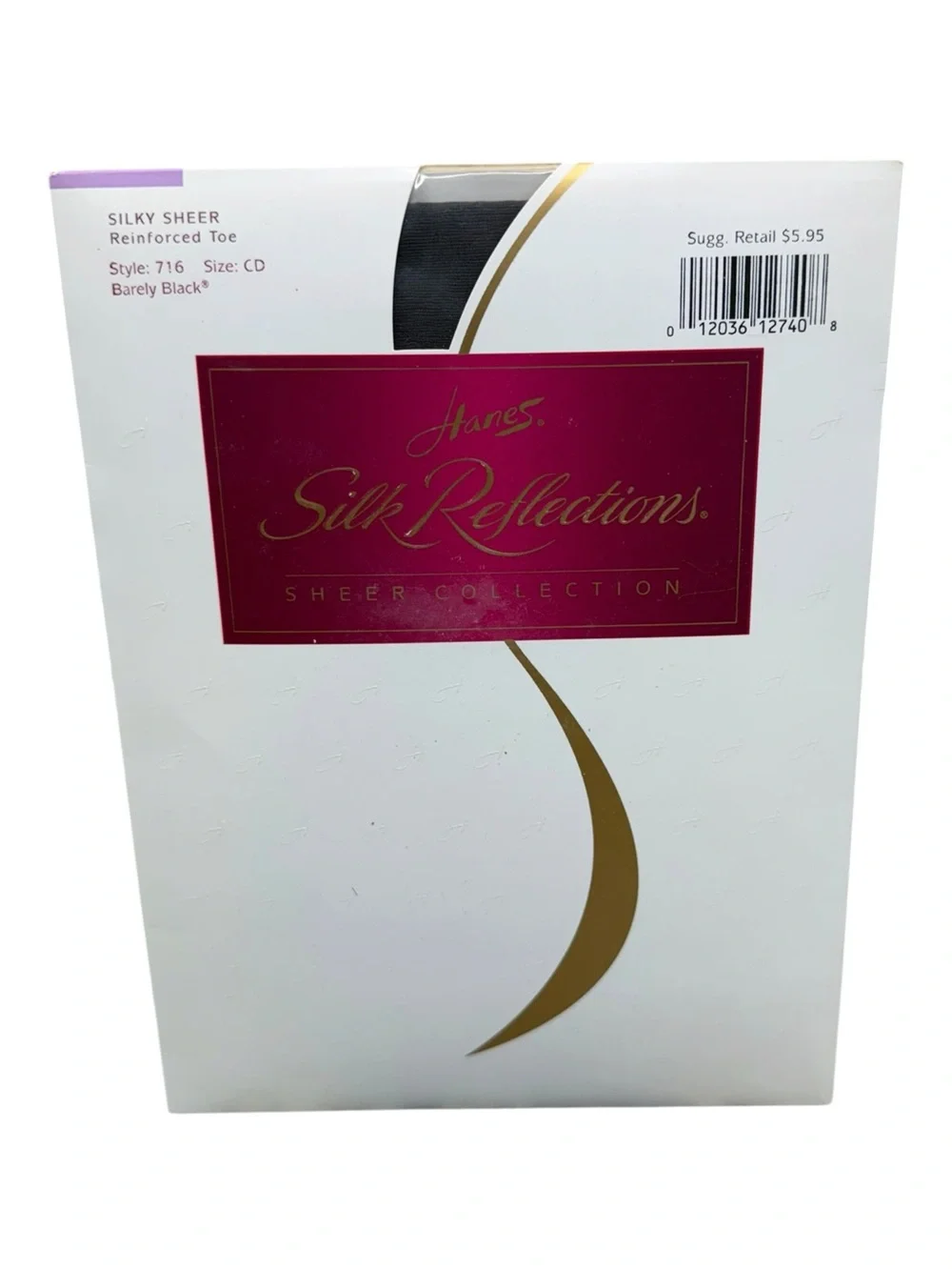 Hanes Silk Reflections Silky Sheer Non-Control Panty Pantyhose 716 CD Black